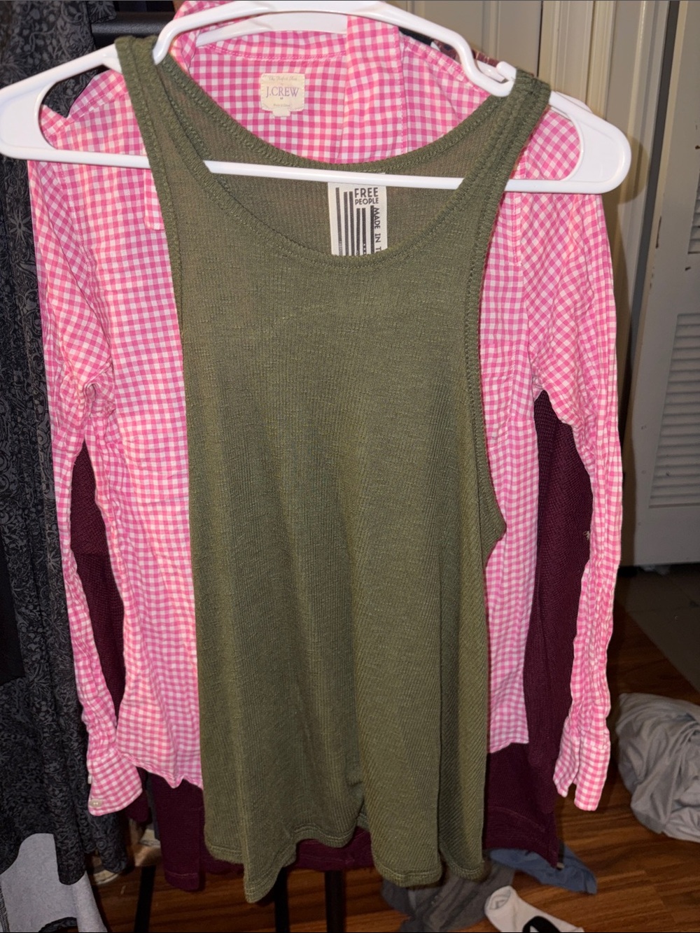 Free People Olive Ribbed Sleeveless Tank